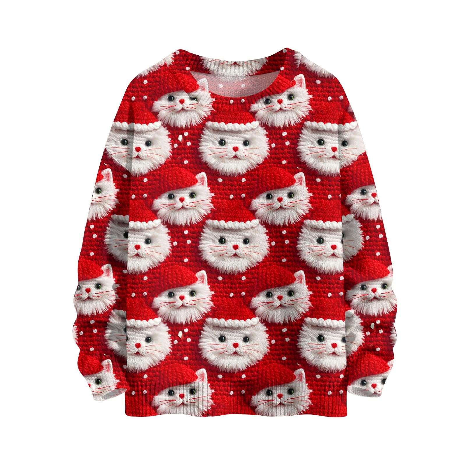 Womens Ugly Christmas Cardigan Plus Size Holiday Print Button Down Cable Knit Sweater Winter Warm Cozy Long Coat