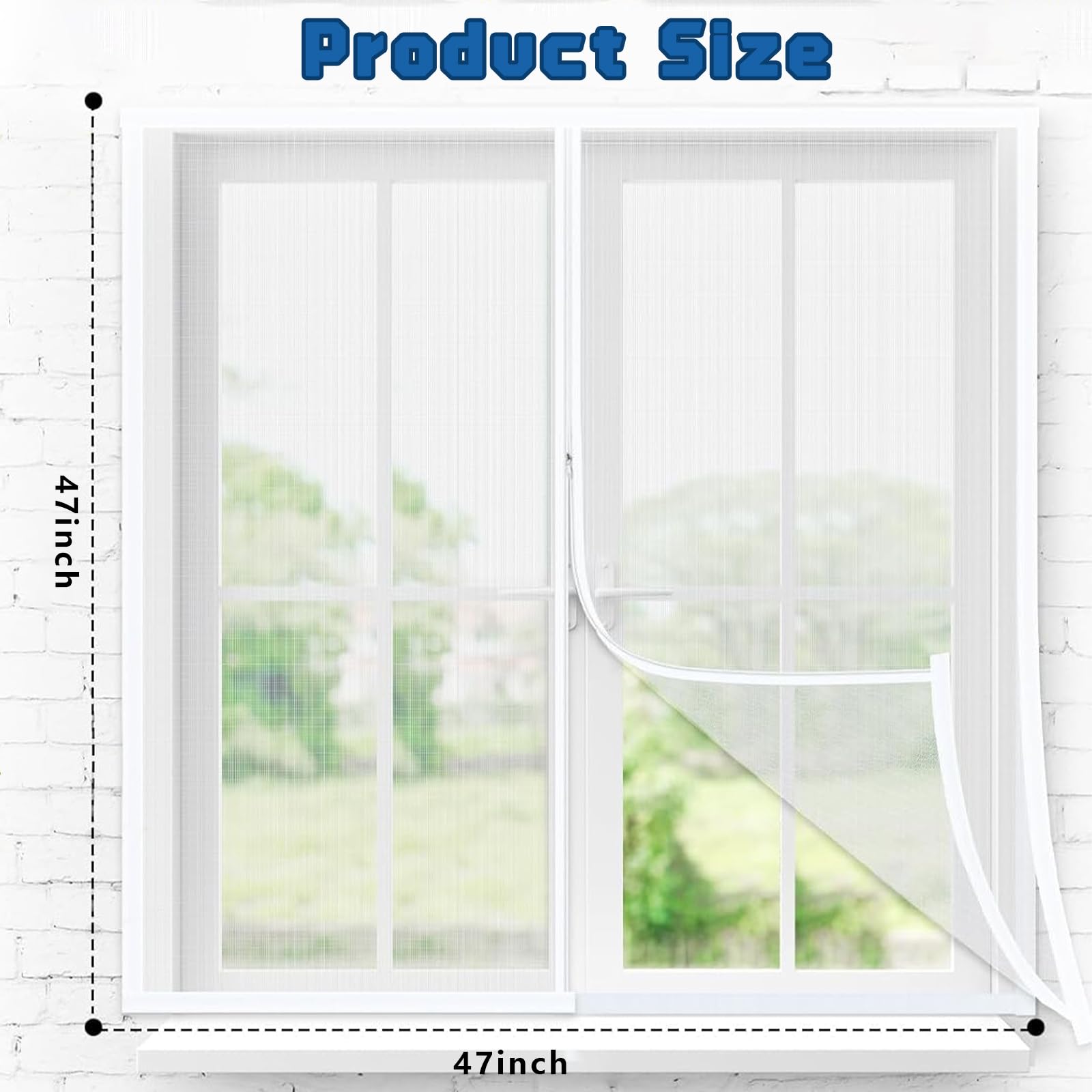 Window Fly Screen, Fiberglass Mesh Mosquito Window Screens Replacement Kit with Zipper - Image 3