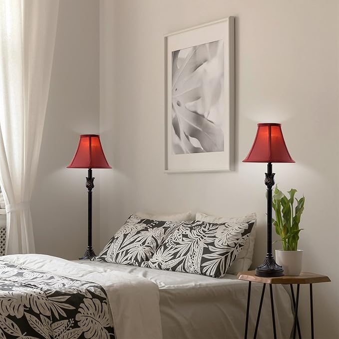 Catalina Lighting Catalina Lighting 19358-003 Brenda Buffet Table Lamps, Desk Lamp for Office, Dorm, or Bedroom, Reading Light Nightstand Lamp, LED Bulb NOT Included, 25.75", Bronze, Set of 2 photo 5