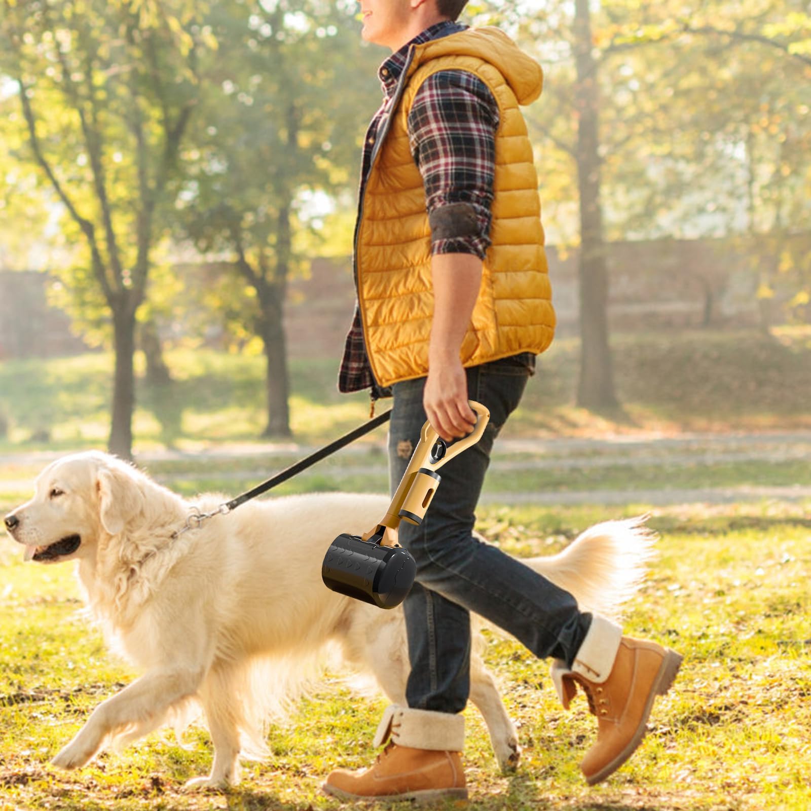 Ensemble de pelle à déjections canines portable avec poignée, ramasseur de déchets pour chiens et chats, comprend un distributeur de sacs à déjections canines et des sacs, ressort élastique pour