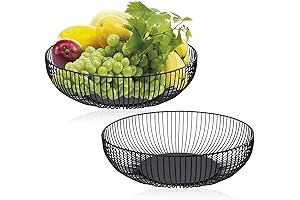 Yesland 2pk Round Wire Storage Basket for Kitchen