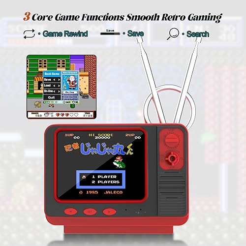 Miniatura 3 de EASEGMER Juegos de mano - GV300S 168 - Videojuego clásico retro con pantalla de 3.0 pulgadas, estilo de mini TV electrónico, soporte para conectar