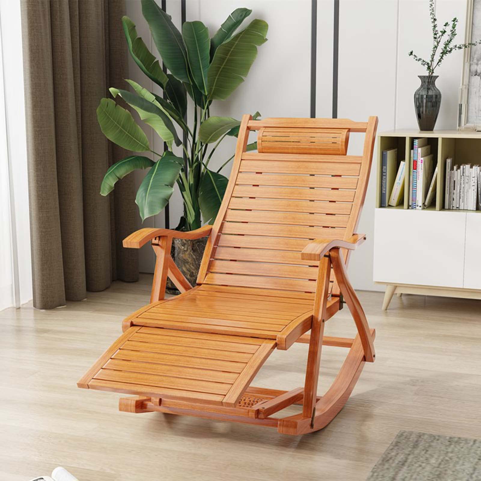 Amazon｜ロッキングチェア バンブーリクライニングチェアアウトドア