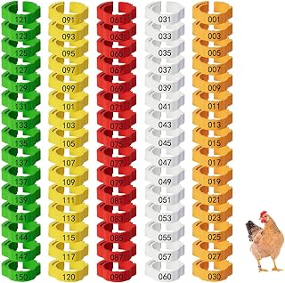 100pcs Leg Bands for All Poultry Birds Chicken Duck Goose Pigeon Quail Identification Rings red 1-100