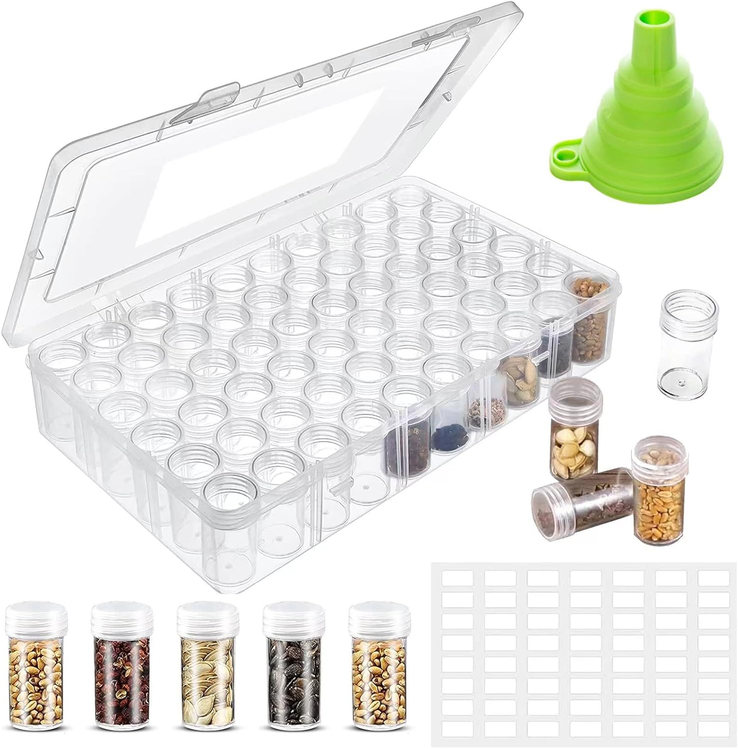 60 Slots Seed Storage Organizer Box, Garden Seeds Saving