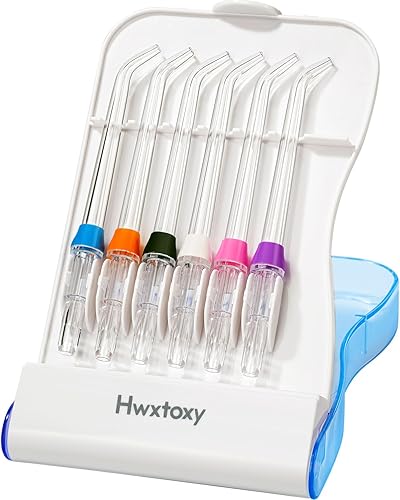 Puntas de repuesto para piezas de repuesto Waterpik Water Flosser Waterpik, estuche de almacenamiento y 6 puntas AquaFlosser (6 puntas de ortodoncia)