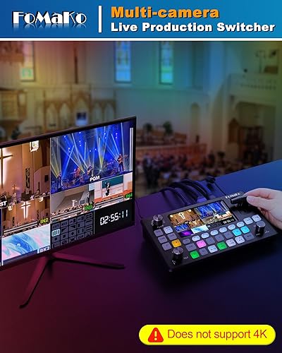 Miniatura 5 de FoMaKo 5.5 pulgadas FHD LCD pantalla 4 canales HDMI transmisión en vivo conmutador 1080p 60FPS Grabación de video USB USB3.0 HDMI Conmutador de