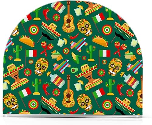 Cinco De Mayo - Servilletero para taco con forma de U de calavera para cocina, dispensador de toallas de papel para mesas, accesorio de cocina