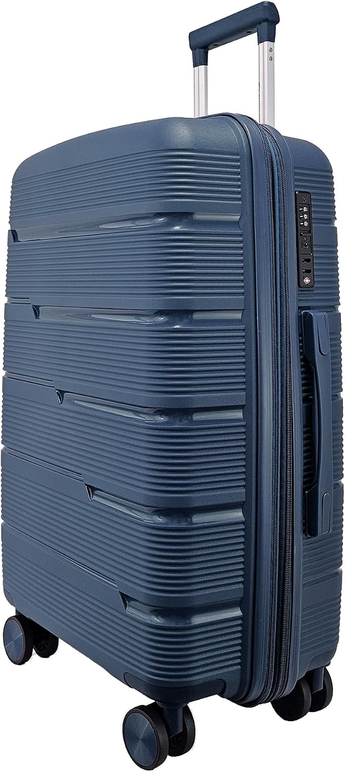 Mala de Viagem Média 23kg em Polipropileno Cadeado TSA Rodas 360 Gladiador P2M (Azul)
