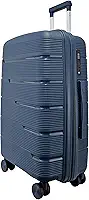 Mala de Viagem Média 23kg Expansível, Polipropileno Resistente, Cadeado Segredo, Rodas Duplas 360° Silenciosas. (Azul Marinho P2M)