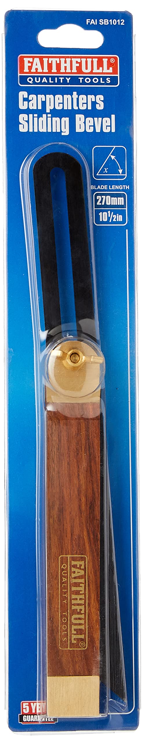 Fausse équerre Faithfull 26,67 cm avec lame en acier et talon bois