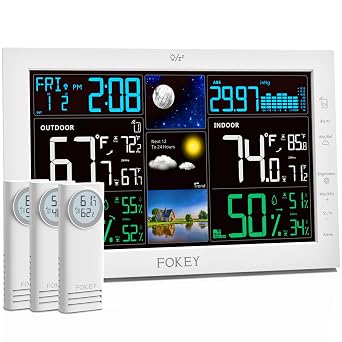 Weather Station Wireless Indoor Outdoor with Atomic Clock 7Time Zones