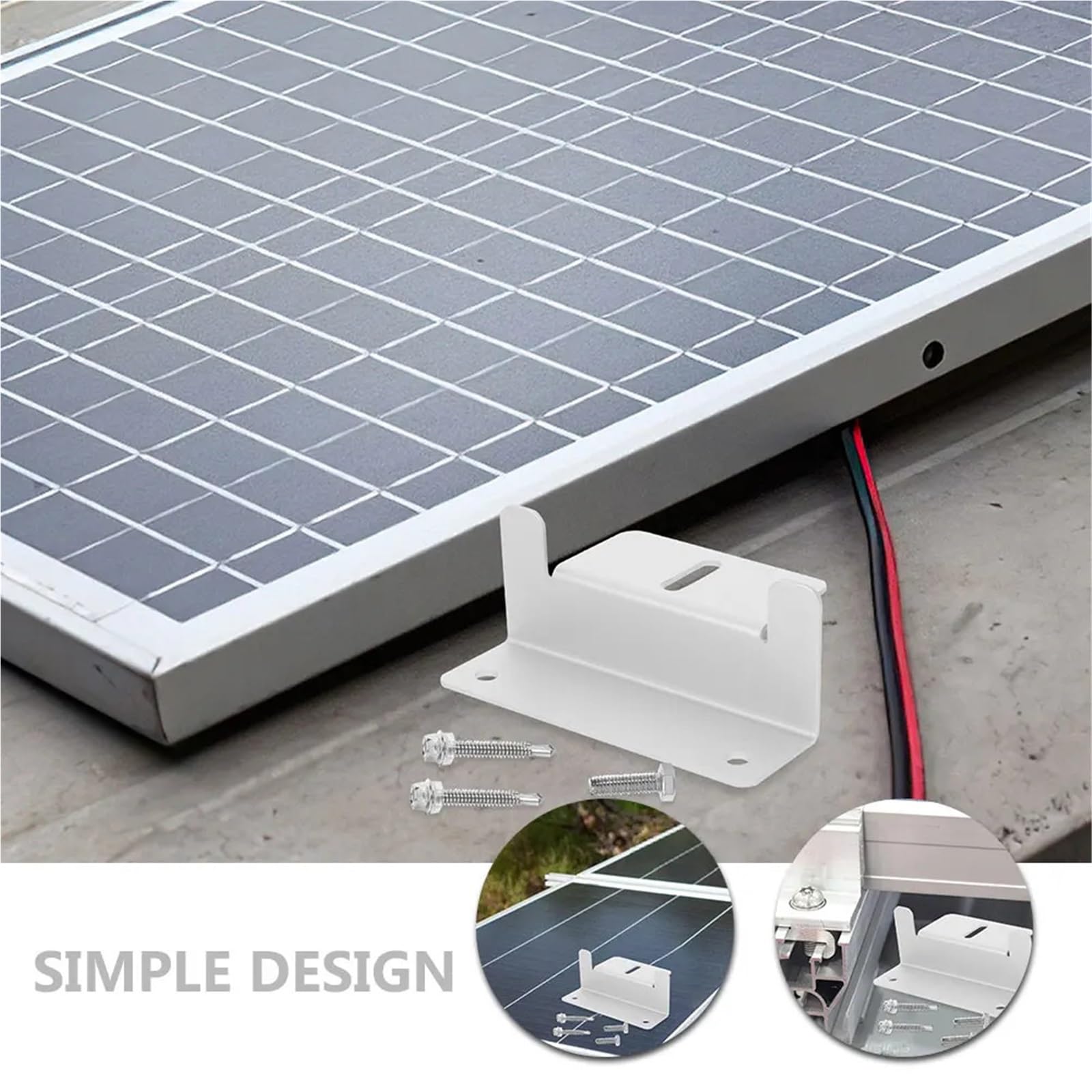 Staffa di montaggio per pannello solare, supporto per pannello solare, in lega di alluminio, leggera, per pannelli domestici, camper, barca (16 pezzi)