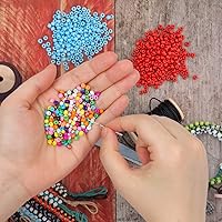 Vista 3 de MIKIMIQI 2200pcs Glass Seed Beads Bulk, 4mm 6/0 Pony Beads Bulk for Jewelry Making Mini Spacer Beads Loose Beads Craft Small Seed Beads for DIY