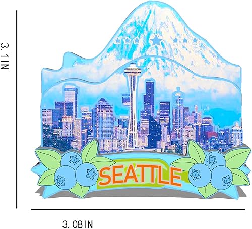 Miniatura 3 de Imán de Seattle de Estados Unidos para nevera, hitos de madera 3D, recuerdos coleccionables, decoración hecha a mano, 15