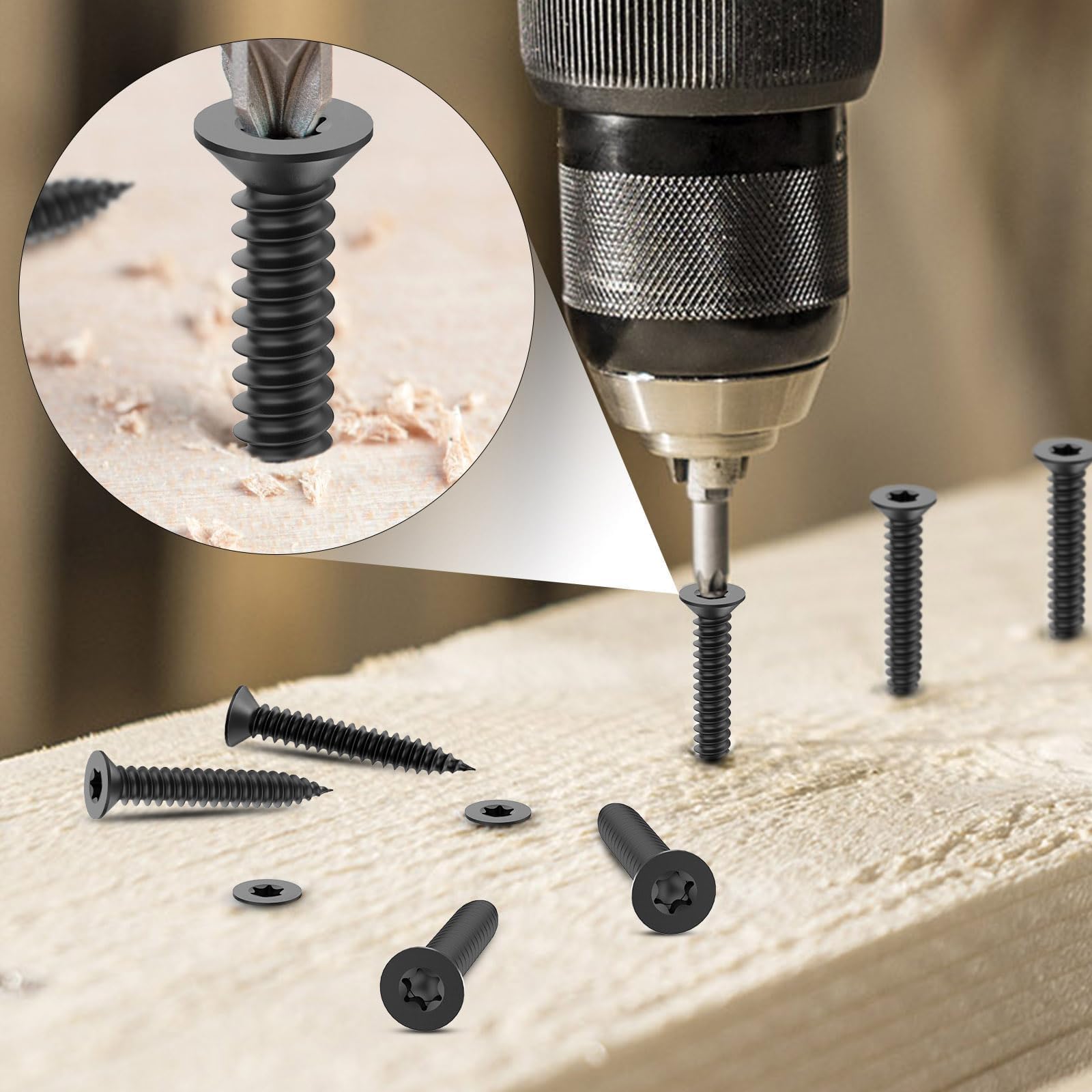 80 Stück M4X20mm Holzschrauben Edelstahl A2/VA2 Schrauben Schwarz für Akustikpaneele Torx Senkkopfaus Edelstahl Rostfrei Vollgewinde Spanplattenschrauben Selbstschneidende Schrauben Universalschrauben
