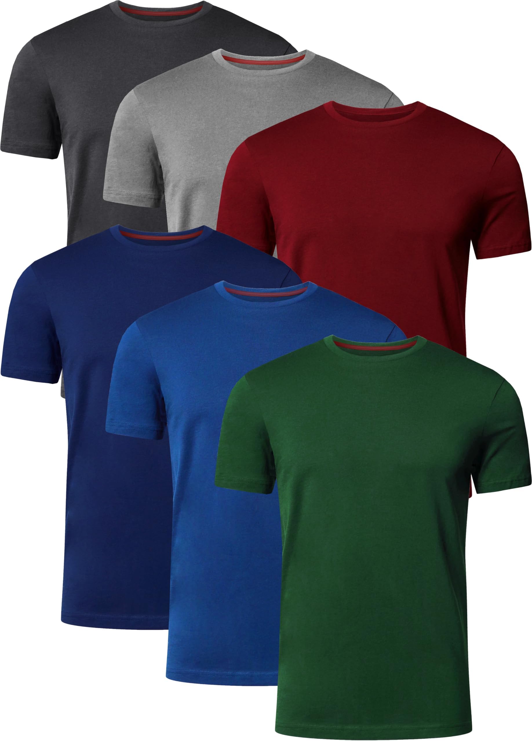 FULL TIME SPORTS Mens T-Shirt Pack of 6 Crew Neck Tshirt FTS-634