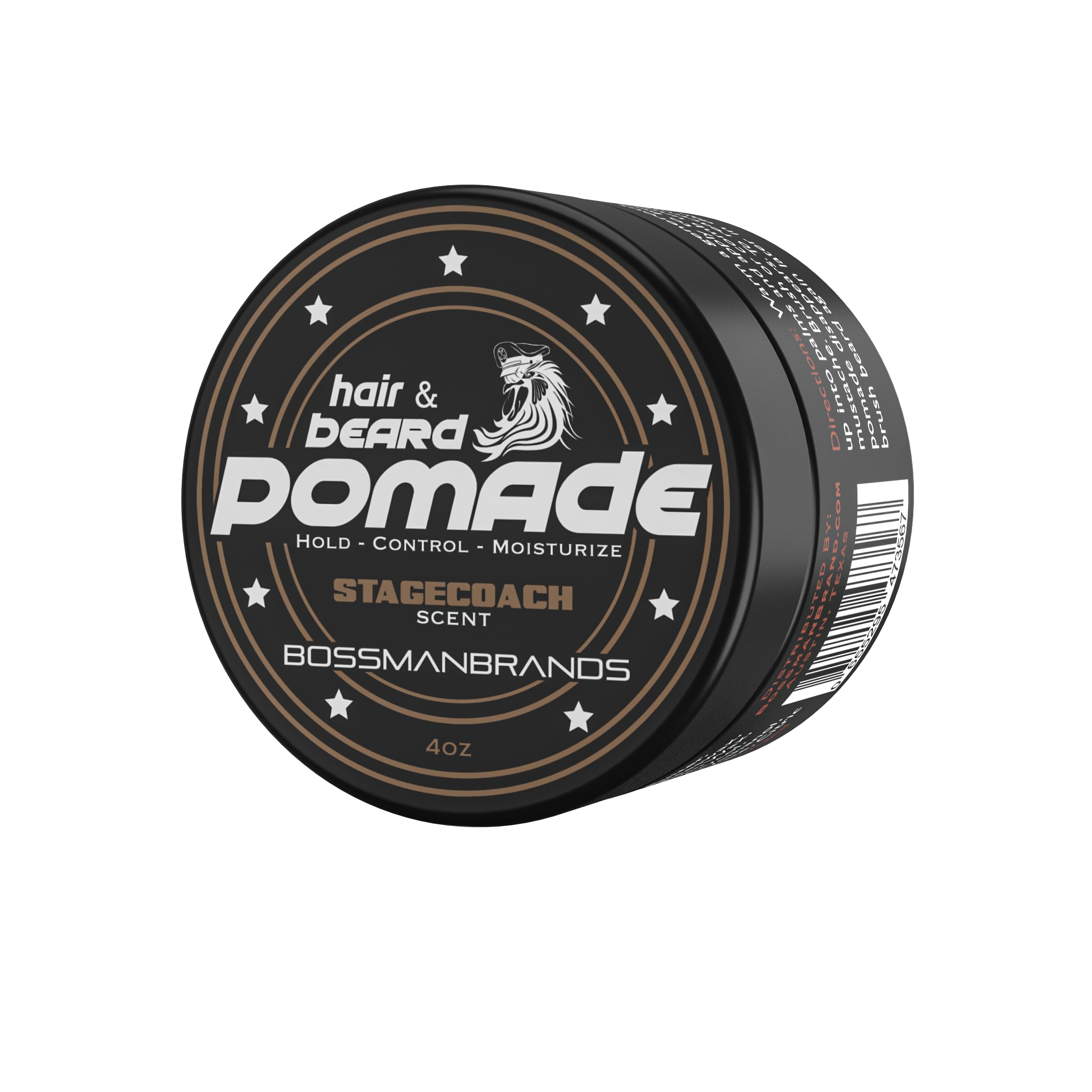 Hair & Beard Pomade for Men (Stagecoach Scent) – Medium Hold & Moisturizing for Hair, Beard & Mustache Styling – Made in USA