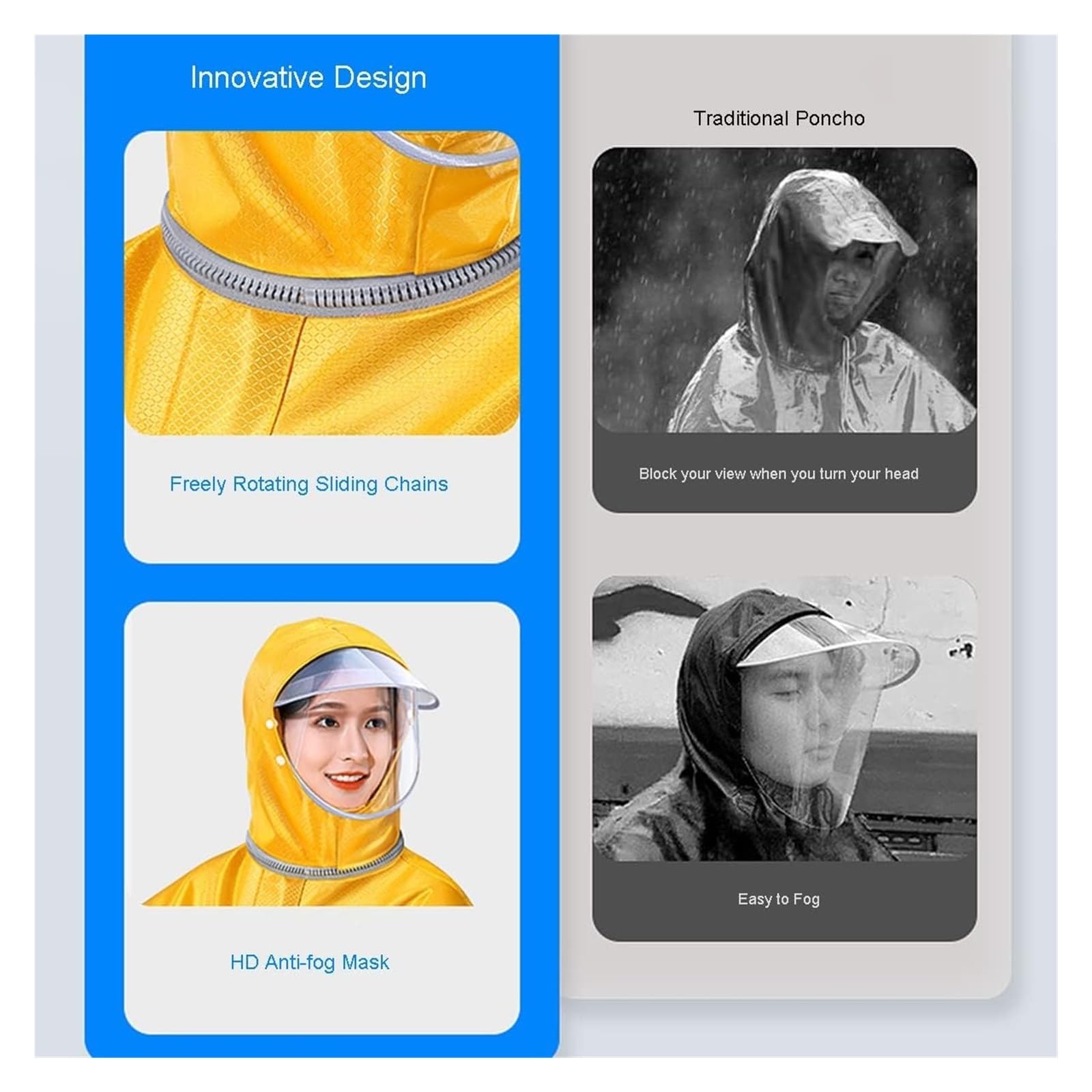 Poncho de lluvia para scooter de movilidad, Capa de lluvia unisex a prueba de viento con cubierta de espejo retrovisor, for motocicleta E-bike (color: rojo, tamaño: M)