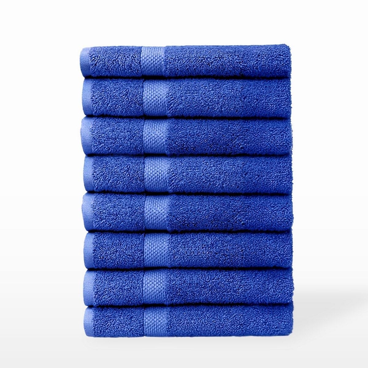 Juego de 8 Toallas de Ducha Azul Oscuro 100% algodón Rizo de 140x70 cm | Tejido suave de gran gramaje con alta absorción. Aptas para lavadora, de uso diario.
