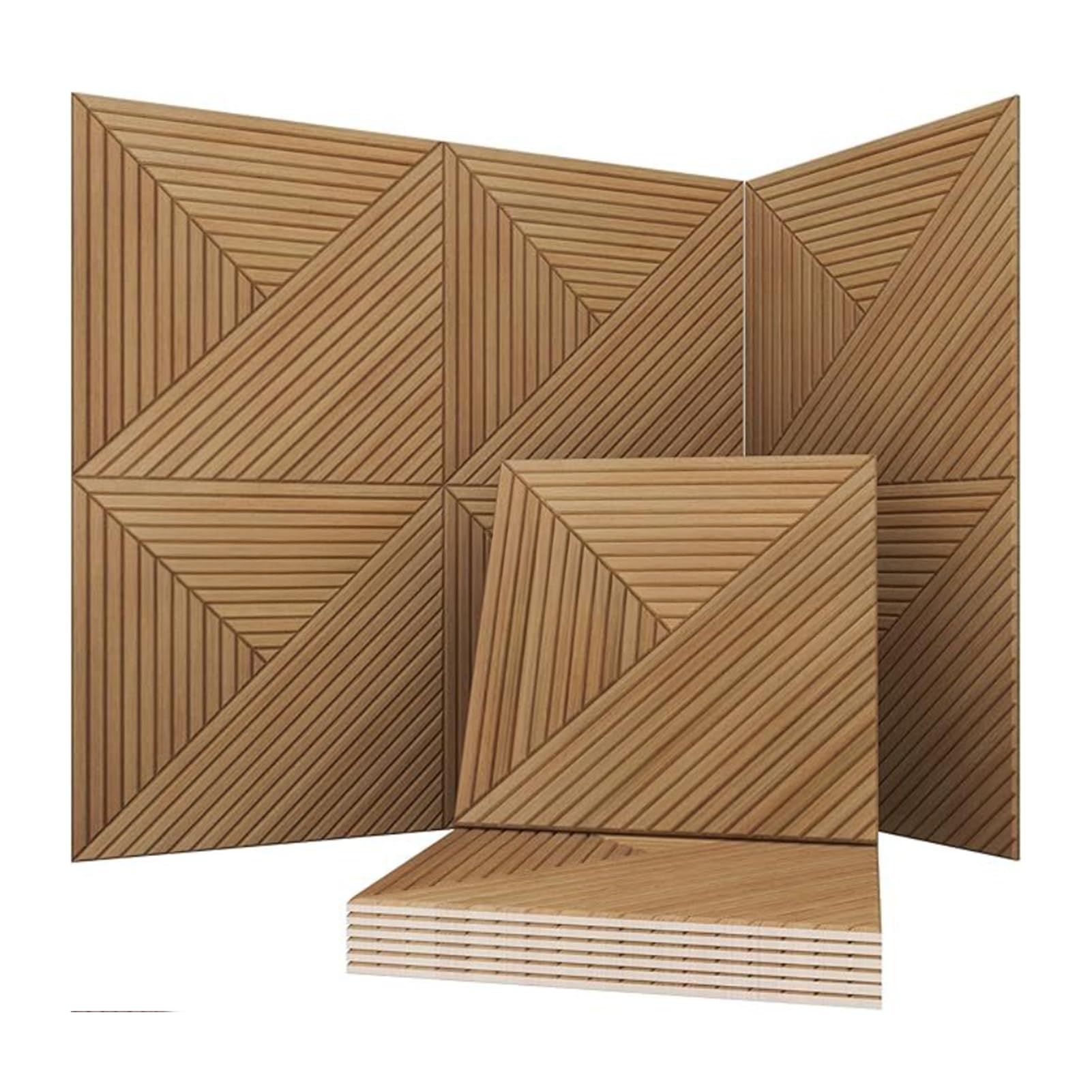 PERZOE Paneles acústicos, 6 piezas de 23.62 x 23.62 pulgadas, paneles a prueba de sonido para paredes, papel pintado decorativo texturizado, paneles de pared acústicos, decoración de pared para sala