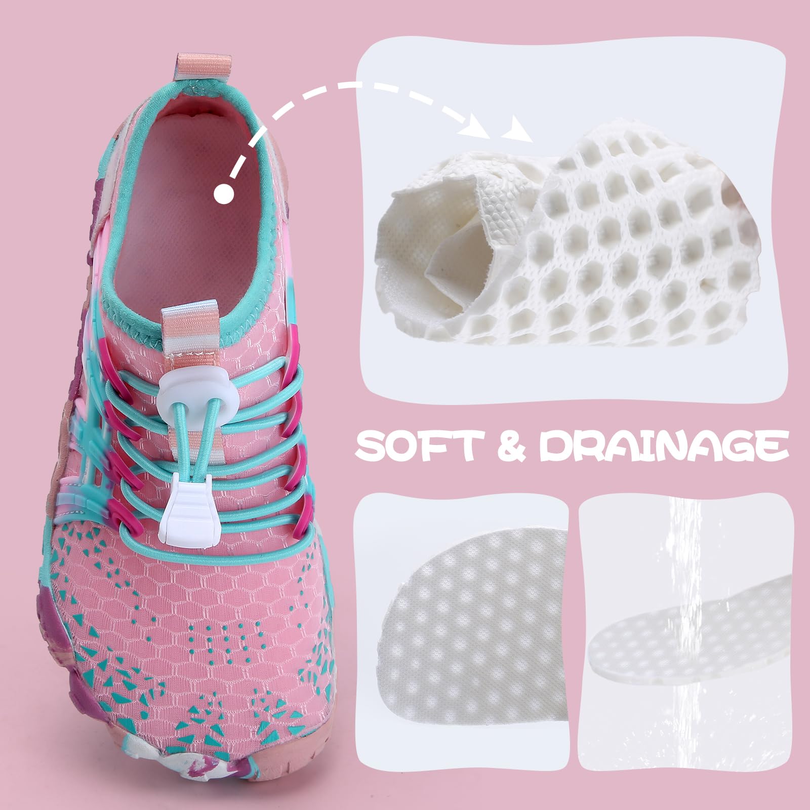 Water Shoes Kids Shoes Boys Girls Swim Shoes for Beach Pool Water Sport Aqua Quick Dry Barefoot