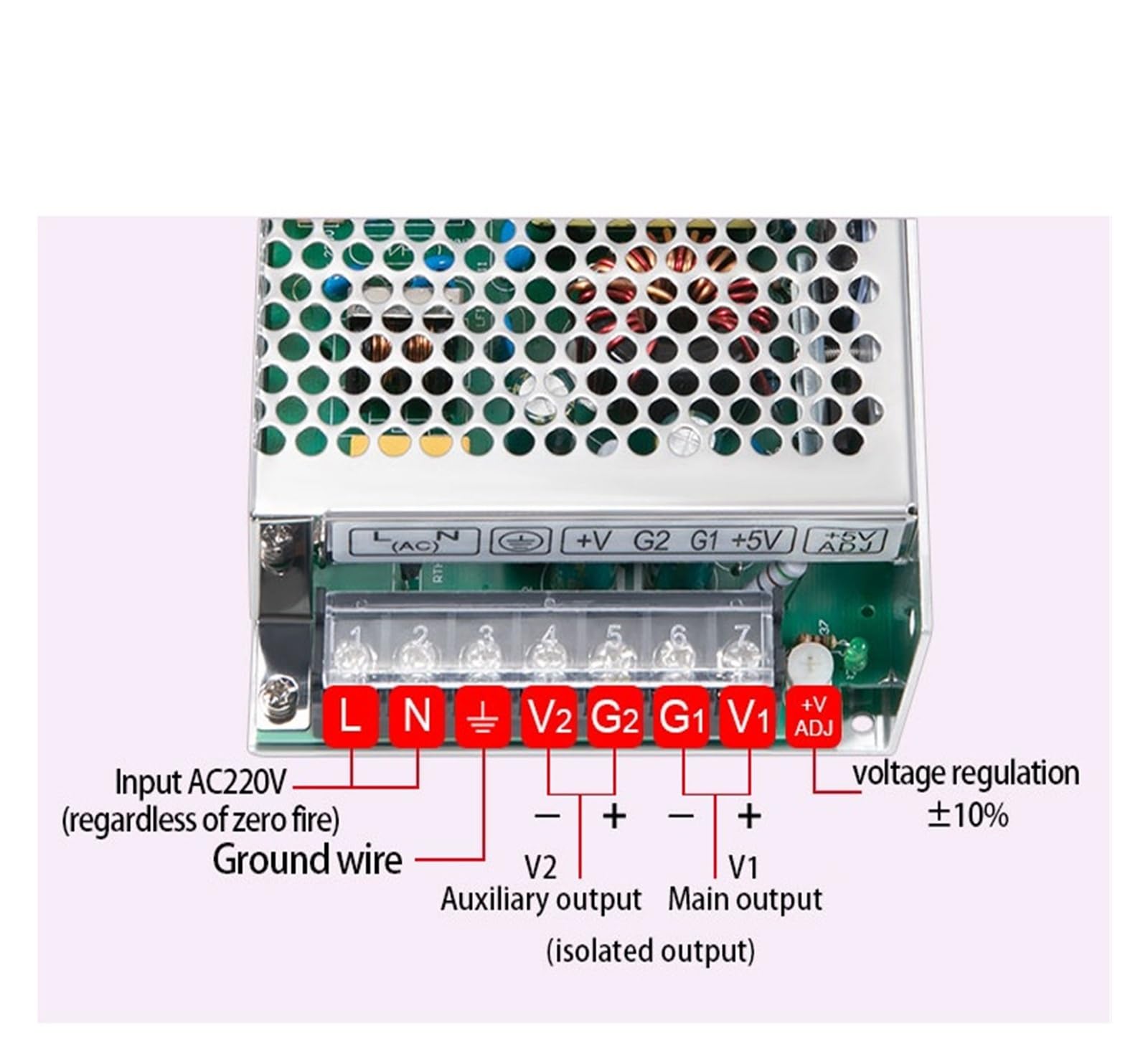 Alimentatore Switching CC A Doppia Uscita 30/50/75/100/120/350/500 W Alta stabilità | Trasformatore driver CA/CC 10 V -5 V 12 V -12 V 15 V -15 V 24 V -24 V(C(12V 24V),120W)