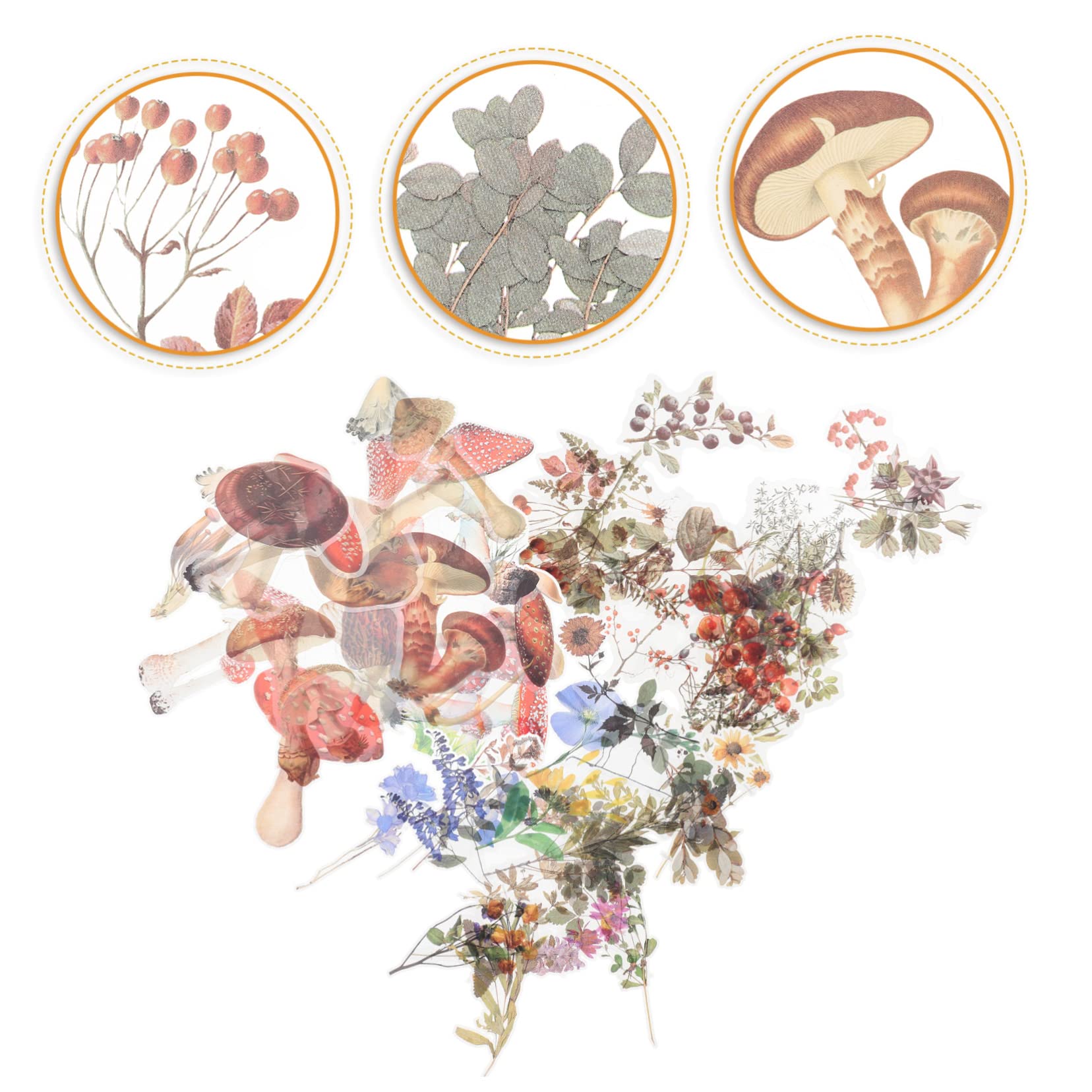 EXCEART 600piezas Stickers De Plantas y Flores Impermeables Para Scrapbooking Pegatinas Retro Decoración Para Diarios y Manualidades
