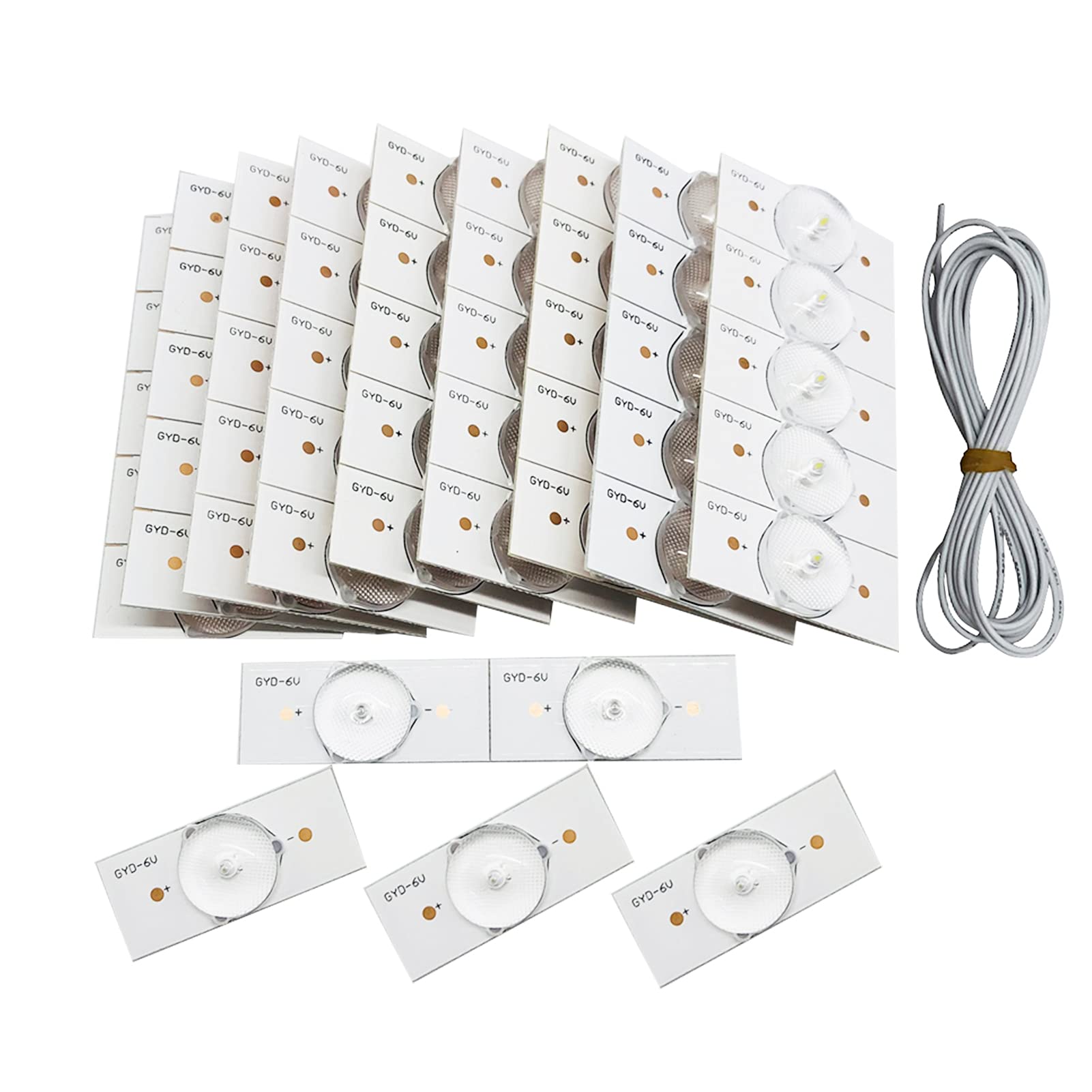 LANRU 100PCS 6V SMD Lamp Beads with Optical Lens Fliter for 32-65 LED TV Repair Led Light Strip Parts Accessories