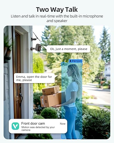 Miniatura 7 de Rocktone Cámara solar inalámbrica para exteriores, cámaras WiFi alimentadas por batería para seguridad en el hogar con detección de movimiento AI,