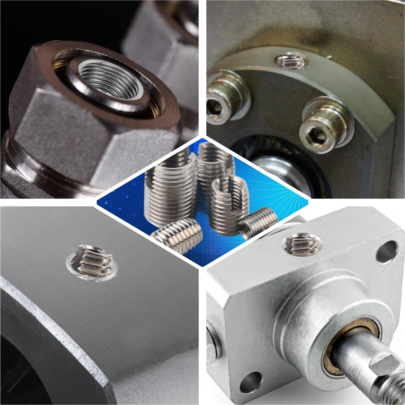 Kit Helicoil Yosoo M2.5 - 50 Insertos De Rosca De Acero Inoxidable Para Reparar Tornillería En Aluminio, Motores, Etc.