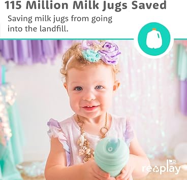 Re-Play 8oz Pack of 2 Transition Sippy Cups for Baby Toddler, Medical Grade Silicone Soft Spout & Travel Lid, Easy to Hold Hourglass Shape, Made in USA from Recycled Milk Jugs - Princess