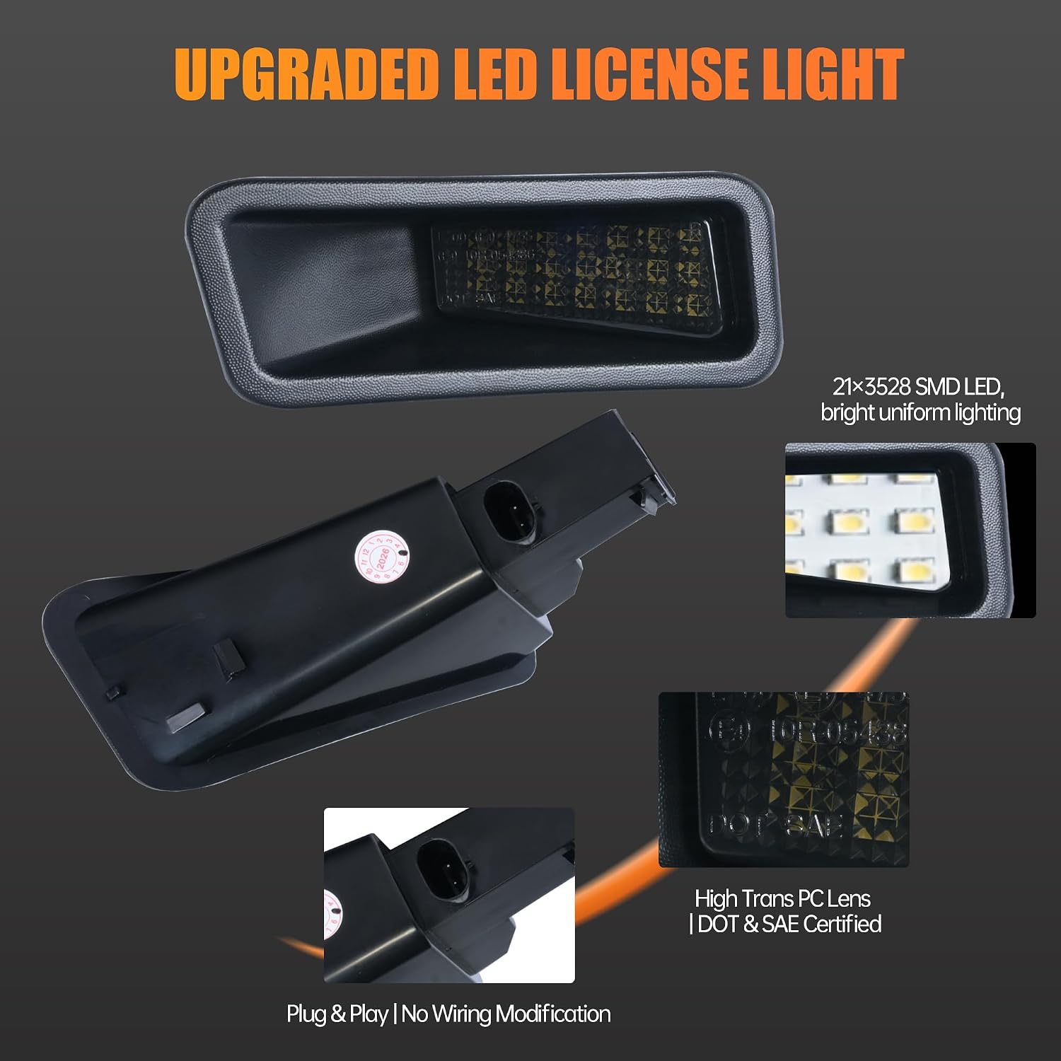 6000K White LED License Plate Light for 2019-2026 RAM 2500 3500