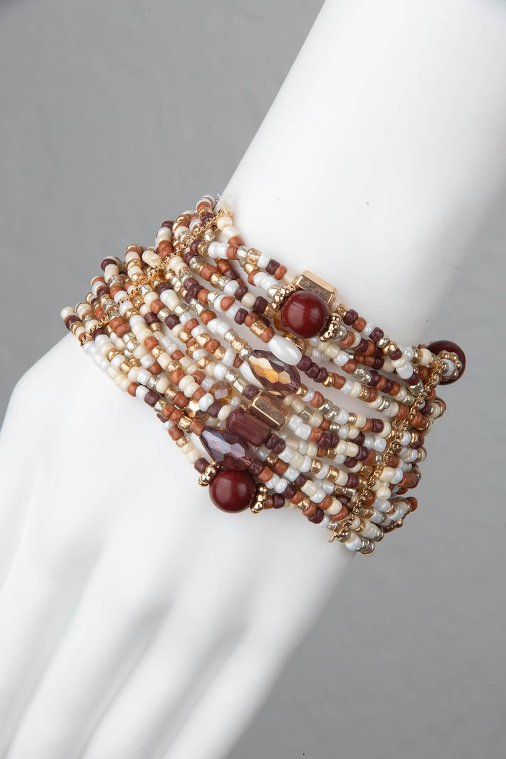 SPUNKYsoul Beaded Stretch Bracelet – Boho Multi-Row Look Bracelet, Vibrant Resort-Style Statement Jewelry - Image 7