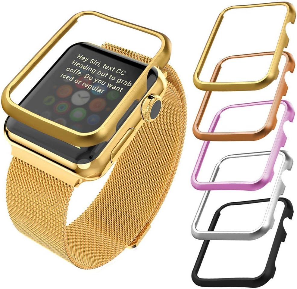 Apple Watch Case(42MM), Bandmax Lightweight 18K Gold Plated Hard Protective Case for Apple Watch/Watch Sport/Watch Edition Accessories(Without Screen Cover)
