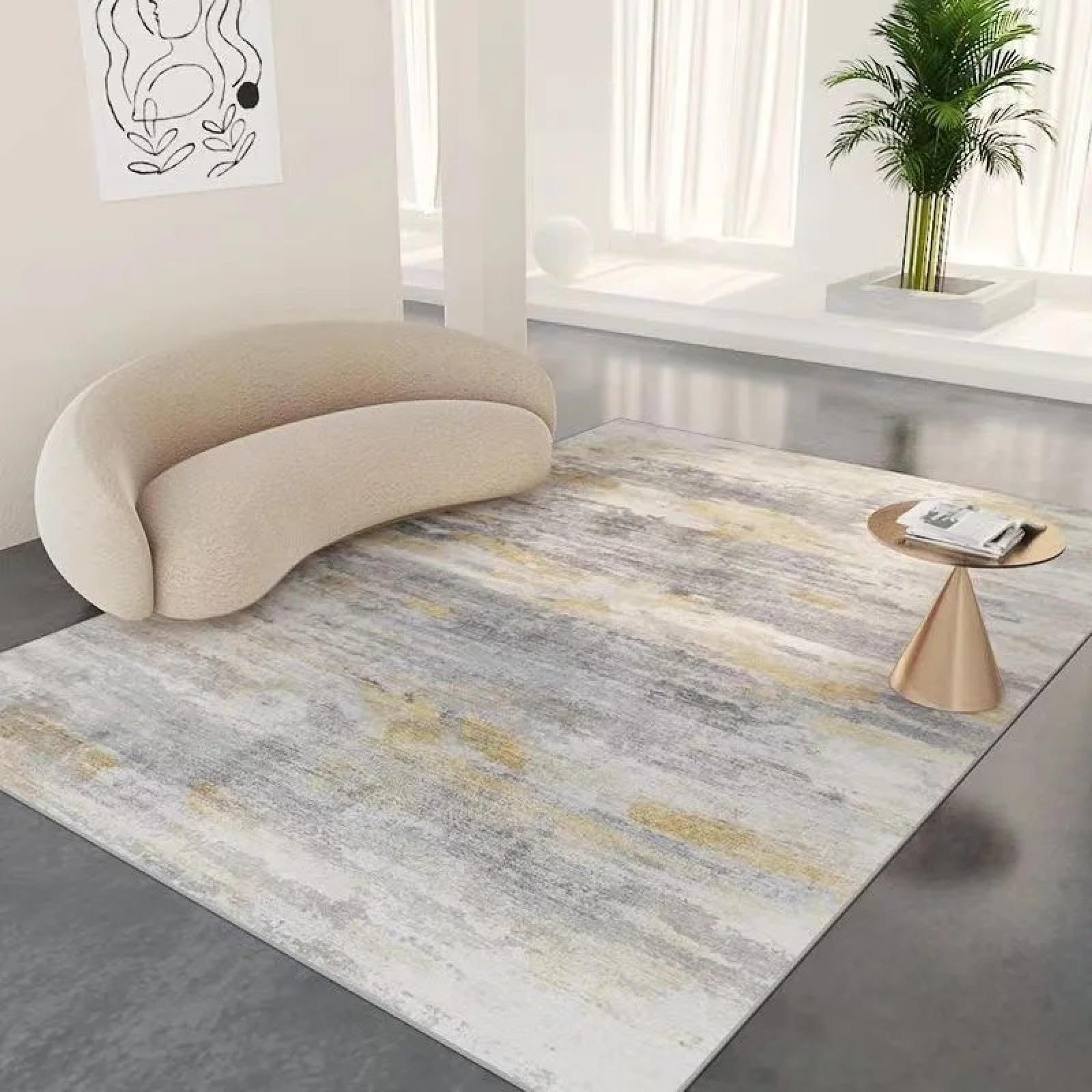 Grand tapis de salon doux confortable et raffiné en 80 x 160 cm