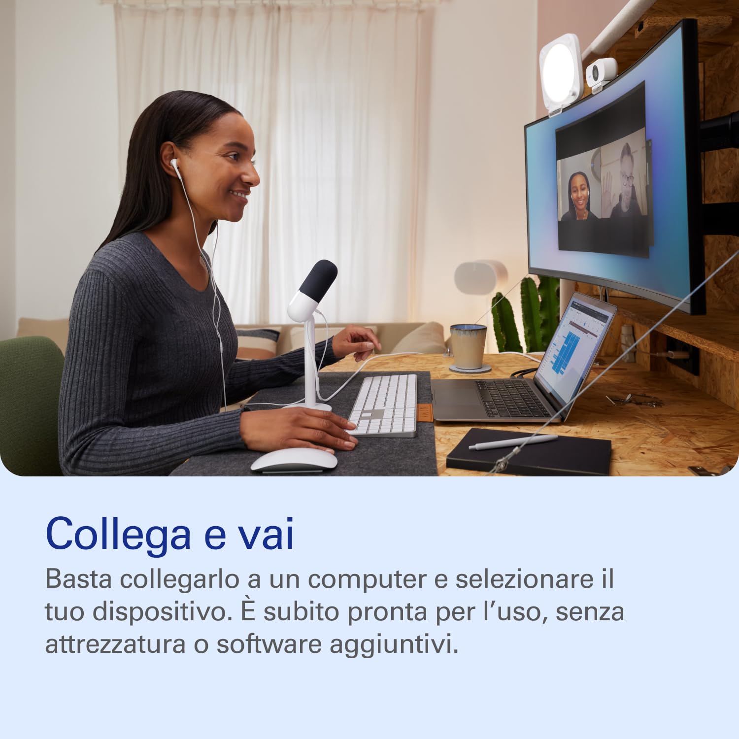Elgato Wave Neo + Elgato Facecam Neo + Elgato Key Light Neo Bundle – Microfono a Condensatore USB per Gaming, Webcam Full HD con Copriobiettivo Scorrevole, Luce Pro, Non Abbagliante