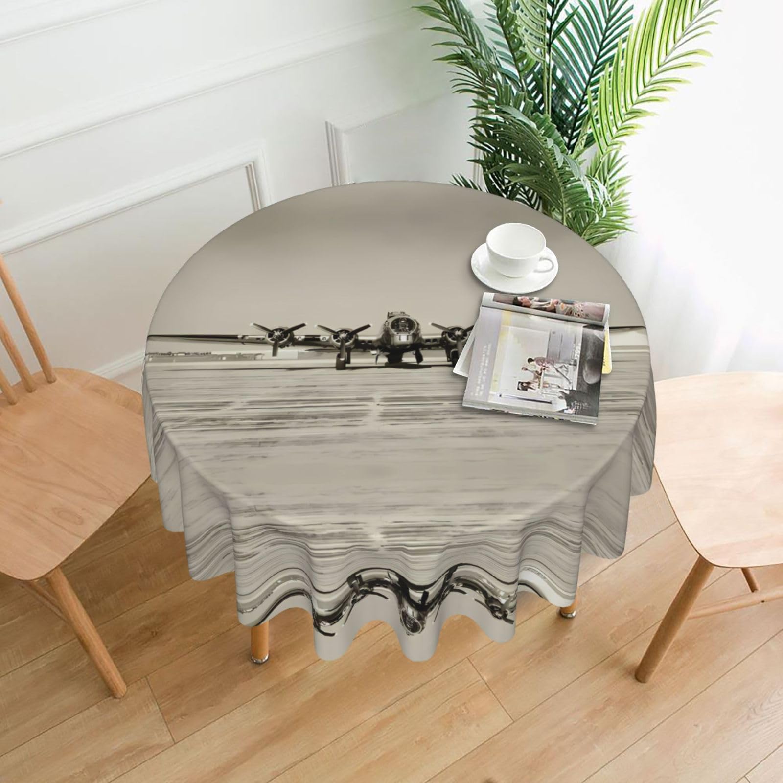 WHJSSF Chicken duck Prints Round Decorative Tablecloth 60in - Elevate Your Dining Experience with a Stylish & Protective Table Throw