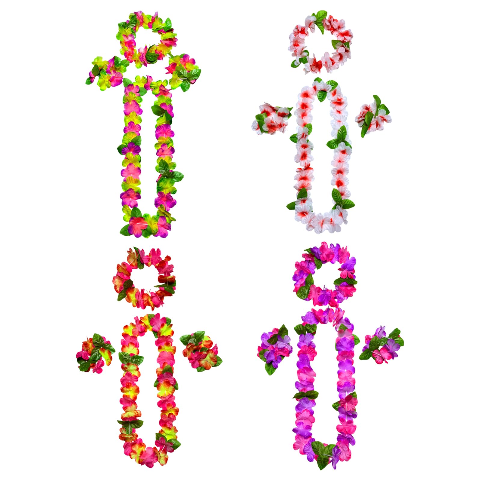 16PCS Hawaiian Leis Luau Party Decorations Tropical Party Favors Lei Hawaiian Flower Perfect for Hawaiian Luaus Party Birthday Party Favors.