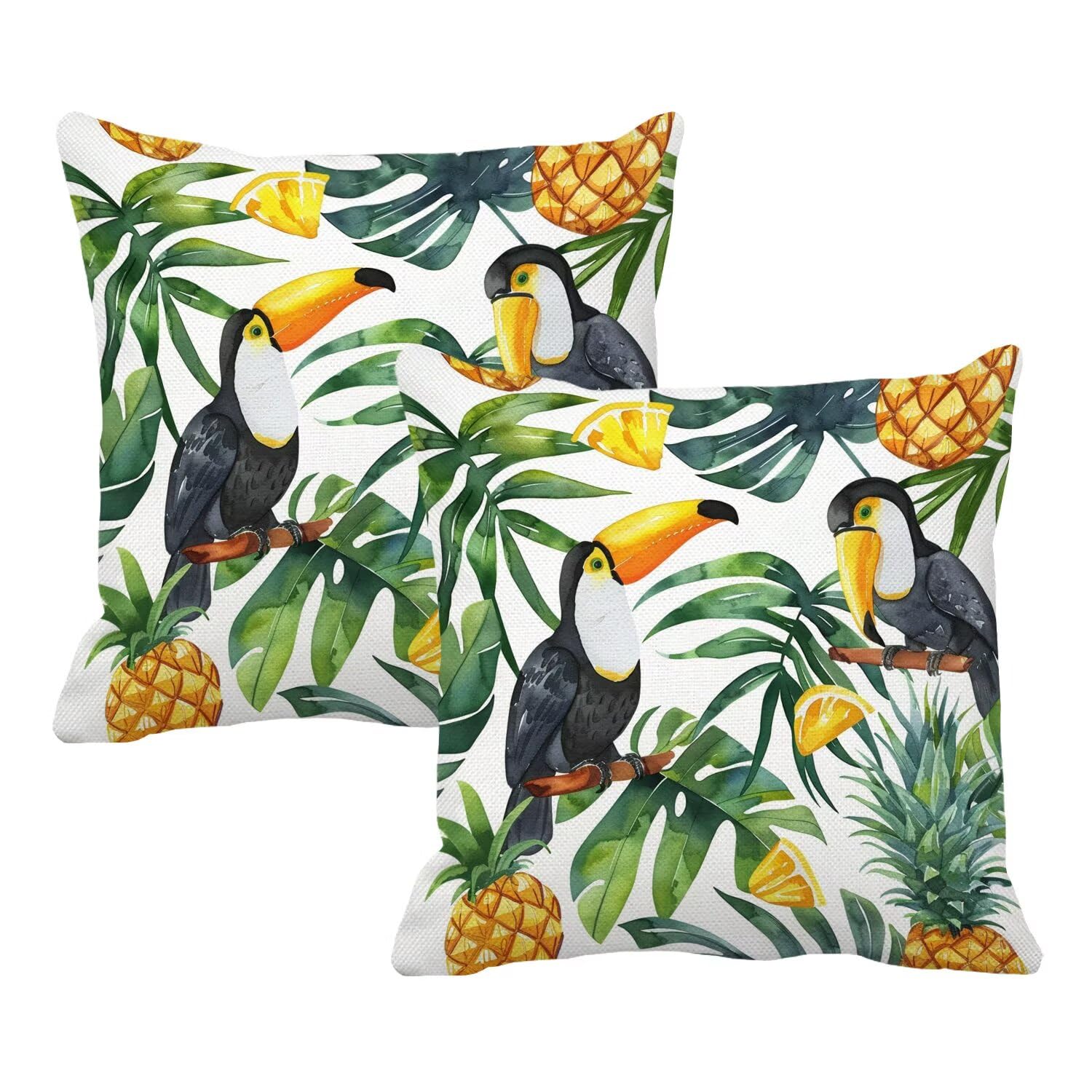 Housses de coussin extérieur imperméables 90x90 cm parrot lot de 2