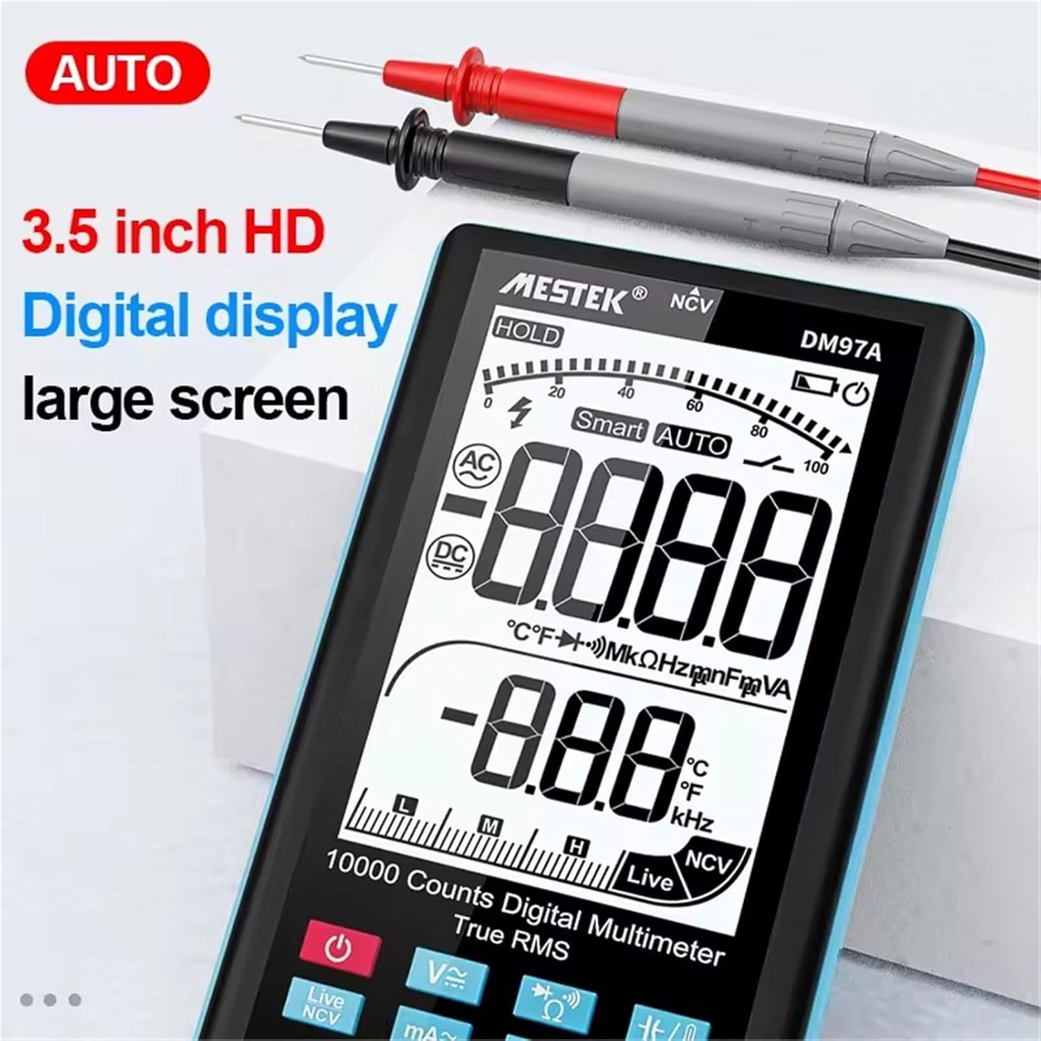 Smart Multimeter AC DC Voltage HD Screen Digital Multimeter Light NCV Live Identification Multifunctional Ture RMS Multimeters