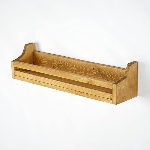 Svenion Estante de madera para tarros de especias, estante flotante de repisa, estante organizador de gabinete de cocina (engué) Svenion Estante de madera para tarros de especias, estante flotante de repisa, estante organizador de gabinete de cocina (engué)