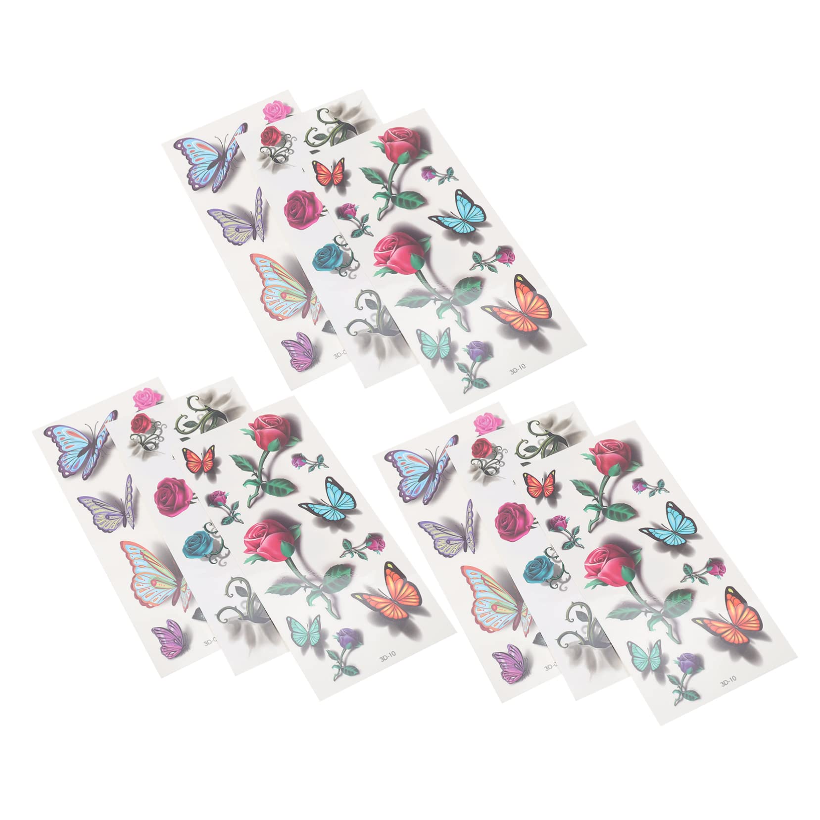 4 Set Di Temporanei Alla Moda Adesivi Realistici A Forma Di Farfalla E Fiore Da Strofinare Per La Decorazione Della Casa Facili Da Applicare 9 Fogli X 4