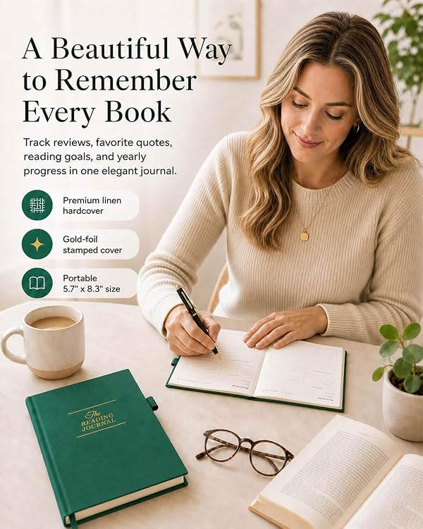JXSELECT Reading Journal for Book Lovers, A5 Linen Book Tracker Logbook by JXSELECT - Used condition - Image 2