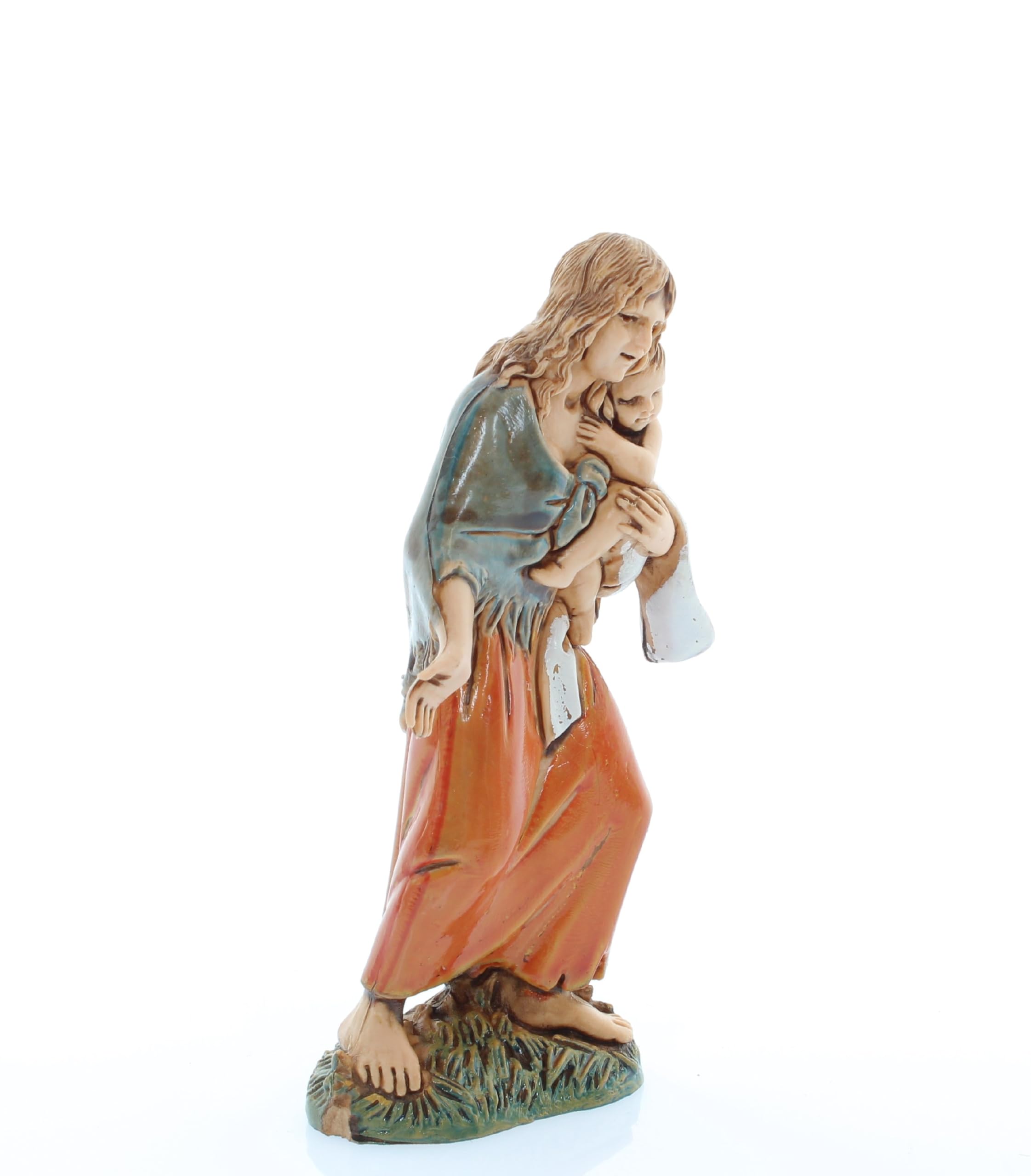 Figurine Crèche Jeune Paysanne Moranduzzo 10 Cm - Sculpteur M. Landi, Peinture Main, Made In Italy - 2