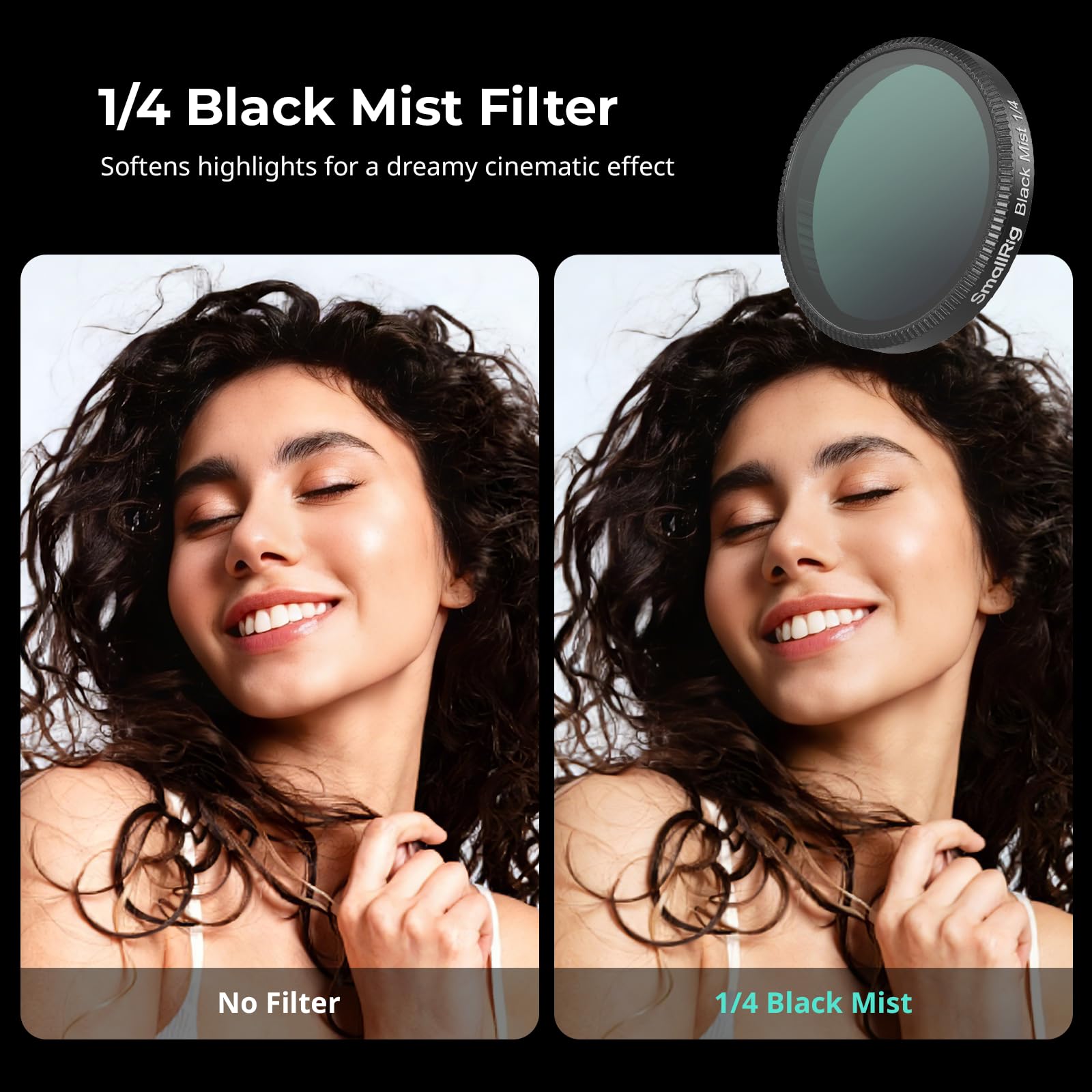 SMALLRIG Kit filtri per DJI Osmo Action 6, 6 pezzi ND8 ND16 ND32 CPL UV 1/4 effetto Black Mist Filter, polarizzazione a scatto Neutral Density & Copriobiettivo Silicone Vetro Ottico HD 5967