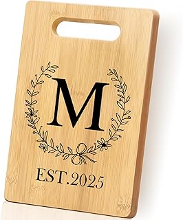 Personalized Cutting Board, Monogrammed Wedding Gift for Couple Newlywed 2025, Initial Birthday Gifts for Women, Gift for Bridal Shower Wedding Shower Engagement Anniversary Housewarming(Letter-M)
