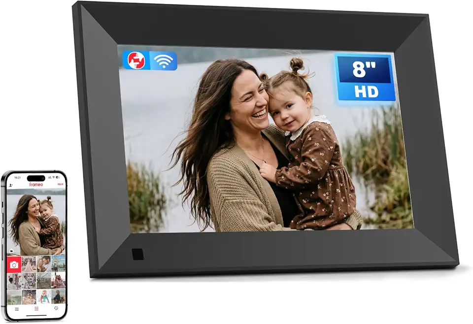Frameo Porta-Retratos Digital Smart Wifi de 10,1" 32 Gb, Porta-Retratos Digital com Tela de Toque Ips Hd, Fácil de Usar, Compartilhe Fotos/Vídeos Via Aplicativo Frameo Presente para Pais Hom