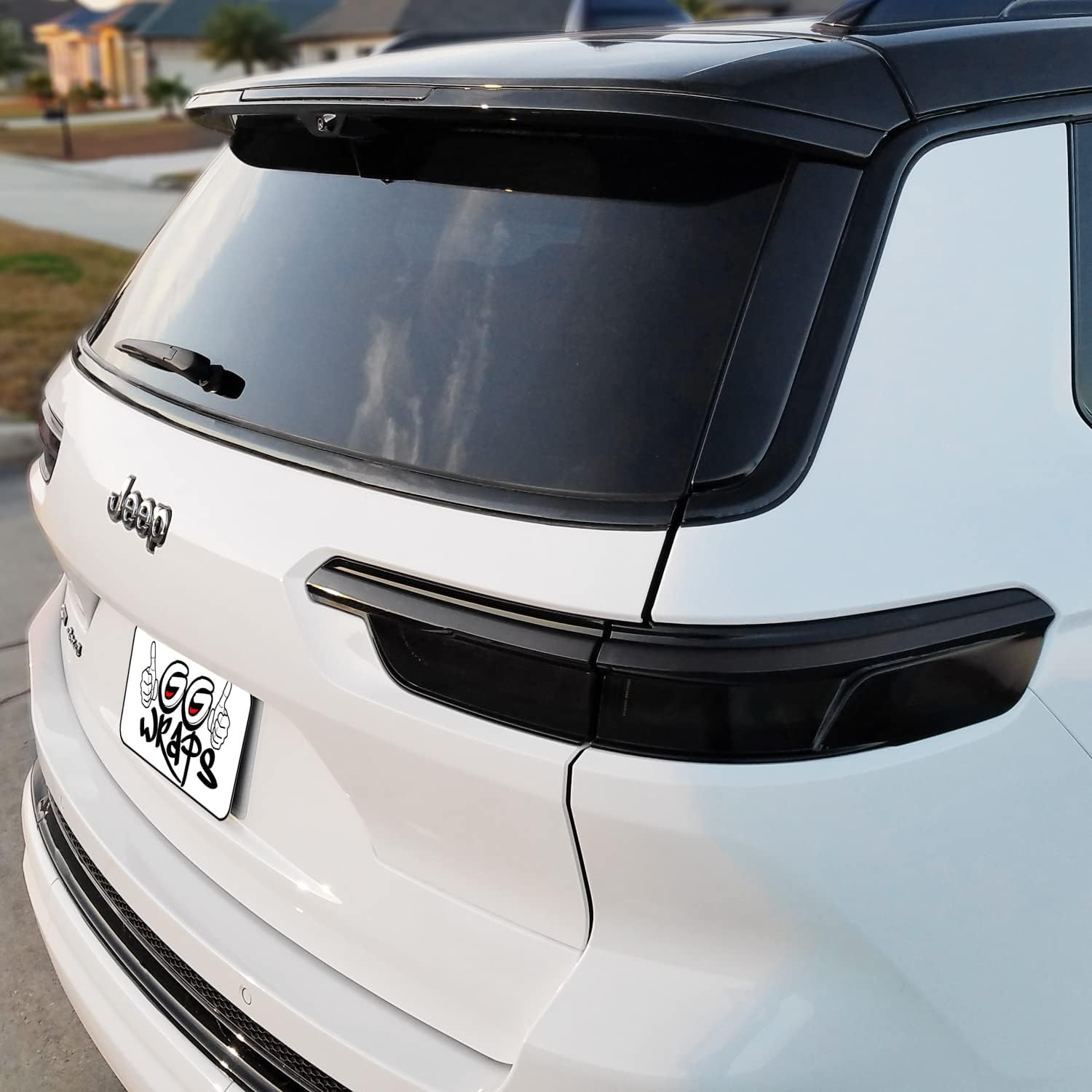 SlickMod Chrome Delete Blackout Vinyl Overlay for 2021-2023 Jeep Grand Cherokee L Window Trim (2. Window Trim Only, Gloss Black)