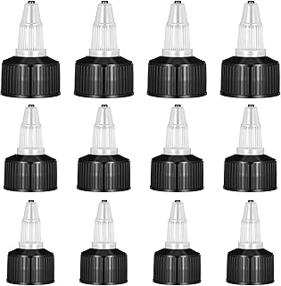 Natural Twist Top Caps, 12 Pieces Black Squeeze Bottle Top Cap 3 Sizes Plastic Bottle Dispensing Replacement Twist Caps for Squeeze Bottles, Cosmetics, Crafts